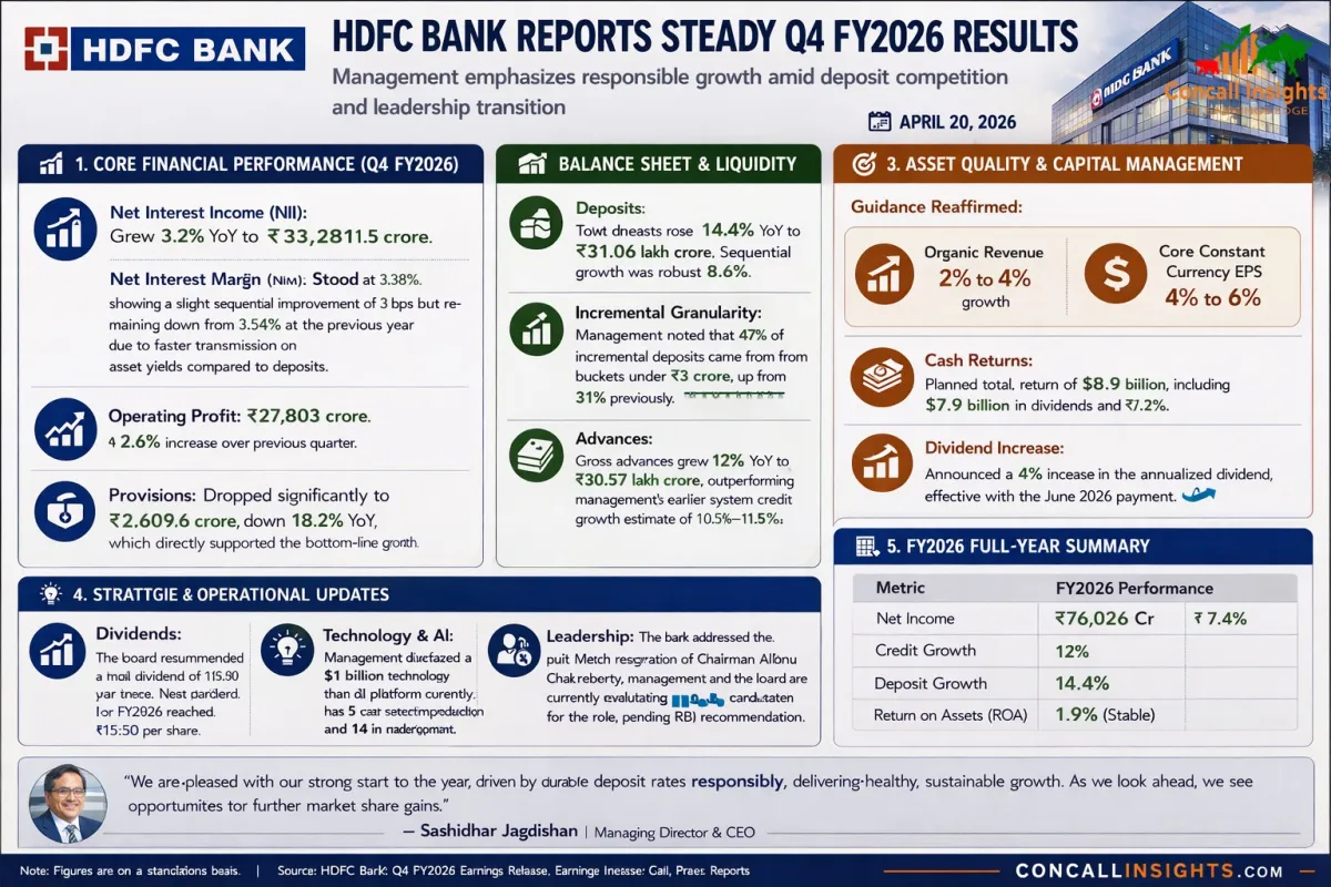 HDFC Bank Q4 FY2026 Earnings Call Insights Loans grew by 12 y o y
